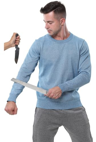 Generisch Stichschutzwesten Für Herren, Schnitt- Und Stichschutzwesten, Schnittschutzkleidung Stufe 5, Bissfest, Reißfest, Stichfest Langarm-T-Shirt, Hochleistungsschutz(Blue,L)