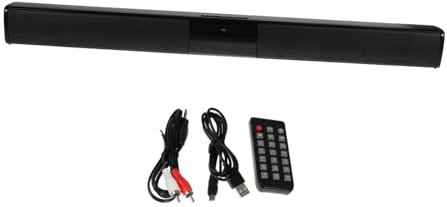 Lurrose Haut-Parleur Portable Stéréo sans Fil 4.2 pour TV Et Extérieur, Barre De Son Longue Prise en Charge Carte Mémoire Et FM, Connexion Aux in, Audio Cinéma, Couleur Noire