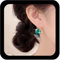 Xmsrn Vintage Crystal Square Dangle Earrings Rhinestone Square Earrings Green Cz Emerald Drop Boho Emerald Hoop Huggie Green Stud Jewelry for Women
