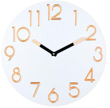 QUXVUIS Orologio da camera ad energia solare con funzione luminosa per la decorazione. Orologio da parete finemente realizzato con quadrante strutturato a batteria, arancia
