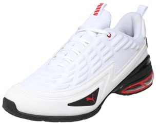 PUMA Erwachsene Meza Sneakers 40, White Black for All Time Red