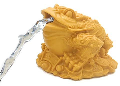 ZYZSY Wasserspeier-Figur sitzender Frosch, Dekorative Wasserfeatures mit Pumpen simuliertes, Brunnenfigur für Garten-Teich Mini-Teich, für Verschiedene Außenbereiche(11 * 9.8 * 9cm/4.3 * 3.8 * 3.5in)