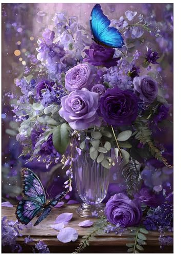 Ulord 300 Teile Puzzle für Erwachsene Lila Schmetterling Puzzles 38x26 cm