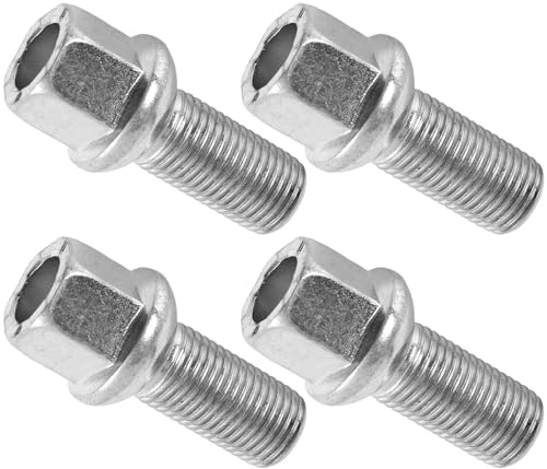 Kompatibel mit VW für Beetle für Golf für J&etta 4 x Auto-Radschrauben Radmuttern M14 x 1,5 28 mm Gewinderadius OE WHT002437 431601139A Radnabenmuttern