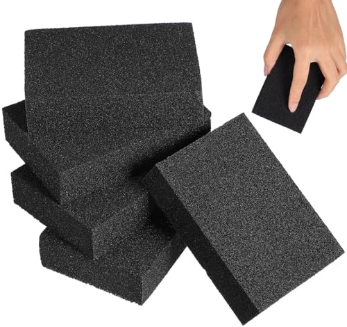 TOYANDONA 5 pezzi Spugne per Pulizia Cucina Nero Spugna Densa e Abrasiva per Piatti Pentole Forno Senza Detergente Rimuovi Macchie Senza Graffi