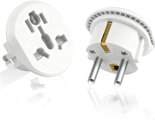 2 Stück Universal Steckdosen Adapter UK to EU Adapter Stecker Adapter China auf Europa Universal Steckdosenadapter Deutschland für Europa USA UK Thailand Schweiz China Italien für Smartphones Laptops