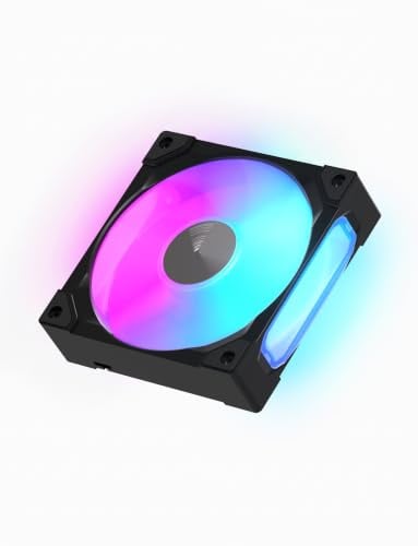 EZDIY-FAB MONOFLOW 120mm ARGB PWM Case Fan, Single-Frame, 28mm Thick, Black | Single-Frame Design, Less Cable Clutter, All-in-One Fan, High Static Pressure, Smooth ARGB Lighting, All-White PC Builds