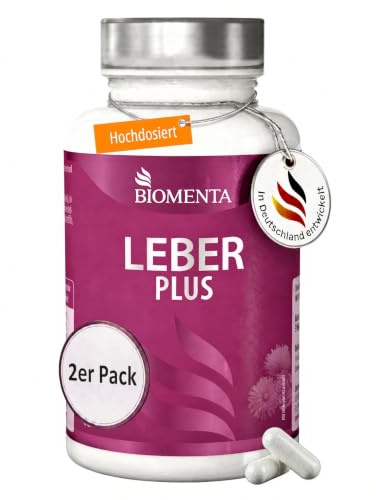 BIOMENTA Leber Plus I 2x 95 vegane Kapseln mit reinem Cholin I Mariendistel Artischocke Löwenzahn & Curcuma Complex hochdosiert I Zur Unterstützung für Fettstoffwechsel & normale Leberfunktion