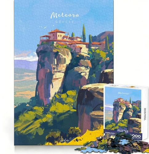 Meteora Marvel Puzzle mit 1000 Teilen für Erwachsene fördert die geistige Leistungsfähigkeit,ruhige Freizeitgestaltung,sicheres Schloss,durchdachtes Geschenk (Größe 38x26cm)
