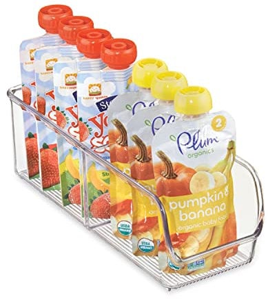 iDesign Divided Fridge Organiser, Stackable Storage Container, Small BPA-free Clear Drawer Organizer for Kitchen, Fridge and Refrigerator, Practical Organization for Kitchen