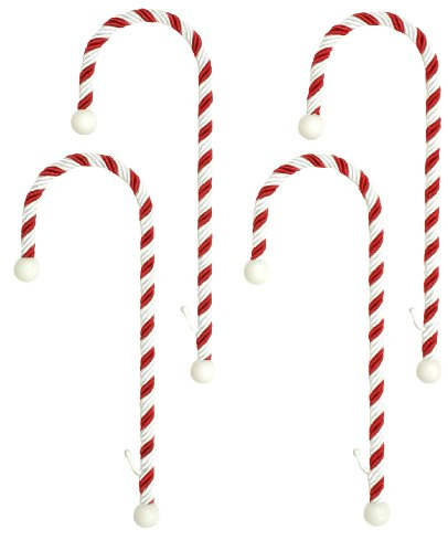 Haute Decor Candy Cane Stocking Holder (Classic Red and White) - Hang Your Christmas Stockings in Style - Lightweight Yet Holds Up to 10 lb.