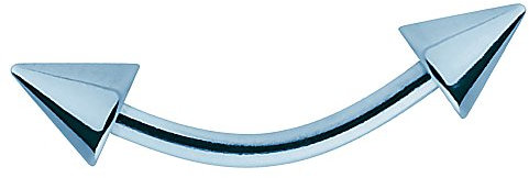 Piercingfaktor Unisex Banane Piercing aus Chirurgenstahl mit Spikes Augenbrauen Tragus Helix Lippe Ohr Nase Intim Hellblau Blau 1,2mm x 10mm x 4x4mm