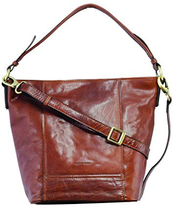 Gerry Weber Lugano Hobo M 4080003247 Damen Schultertaschen 22x27x15 cm (B x H x T), Braun (cognac 703)