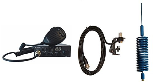 Moonraker Minor II Plus CB Radio Kit, 80 Channel, 12v/24v, with Mini Tornado Stinger Antenna and Gutter Mount (Blue)