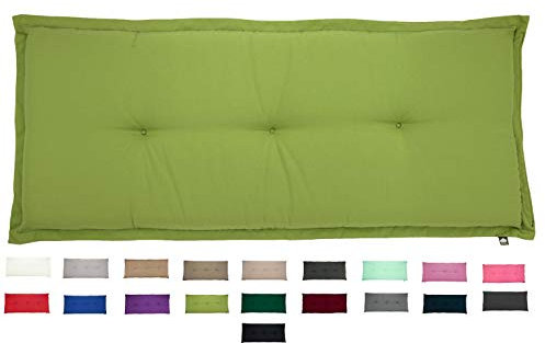 KOPU® Bankauflage Prisma Office Green | Auflagen für Gartenbank | Grün Bank Auflagen 120 x 50 cm | 19 Einfache Farben | Dralon | Robuster Schaumstoff für zusätzlichen Komfort