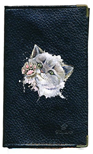 Syl'la Protection Porte Carte Grise papiers Voiture permis Noir en Cuir pour Femme (Minou)