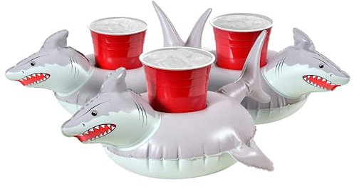 GoFloats, aufblasbare Getränkehalter für Pool und Whirlpool (3er-Pack) – wählbar: Einhorn, Flamingo, Palme u. v. m.