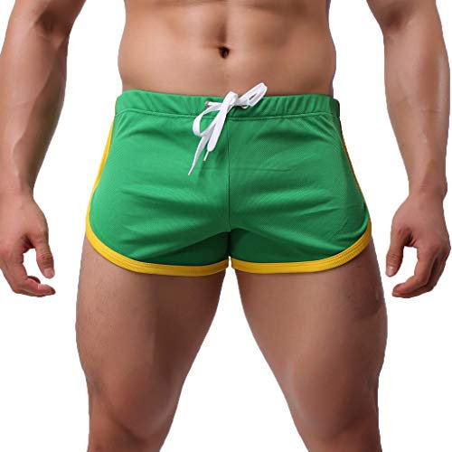 Yowablo Men's Summer Sports Shorts Quick Dry Casual Lace Flat Pants - Grey - X-Large