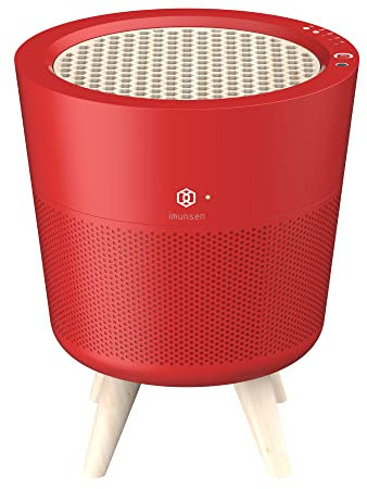 IMUNSEN M-002R Air Purifier with Cypress Wood Filter, H13 True HEPA Filter, 100% Ozone Free, Auto Sleep Mode, Filters allergens, Pollen, Smoke, Perfect for Office and Bedroom, Made in Korea - Red