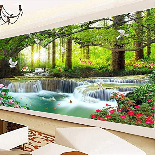 Nicole Knupfer DIY Diamond Painting Set,Schwan Landschaft 5D Diamant Malerei Zeichnung Full Drill Strass Stickerei Handwerk Dekoration (100x40cm)