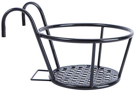 Gancio per Fioriera Portico - Portavaso Appendere, in, per, in Ferro, Resistente, 22 cm, Nero Balcone Porta Fioriera