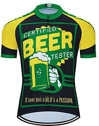 MOXILYN Herren Fahrrad-Shirt, Mountainbike-Hemd, kurzärmelig, 3D-Bier-Radtrikot – lustiges Fahrrad-T-Shirt, B29-12, XL