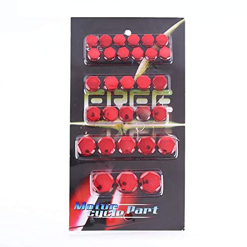 30Pcs Motorrad Motorrad Schraube Mutter Schraube Kappe Abdeckung Dekoration Ersatz für Rot