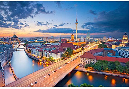 Yingxin34 5000 Stücke (Schöner Berliner Fernsehturm) Puzzle Kreative Schwierige Große Puzzle Pädagogisches Stressfreisetzung Spielzeug für Erwachsene-61.61x41.53 Zoll (156.5 x 105.5cm)