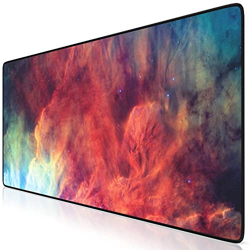 TITANWOLF - XXL Mauspad Gaming 900x400 mm - XXL Mousepad groß - Tischunterlage Large Size - verbessert Präzision und Geschwindigkeit - auch für Roccat Razer Logitech Maus und Tastatur - Lagoon Nebula