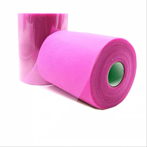 (2 Pièces)91m*15cm TUTU Tulle rouleau pour la décoration de mariage fournitures rouleau tissu bobine Tulle Tutu robe bricolage organza bébé douche fête fournitures (rose clair rouge)