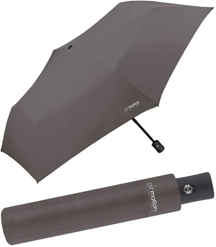 happy rain Air Motion - 174 Gramm Taschenschirm mit Auf-Zu-Automatik superleicht - Brown Granite
