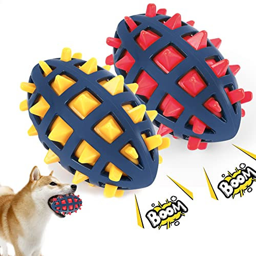 CoubonTail Hundespielzeugball, Hundespielzeugball mit Quietscher, zum schwimmenden Kauen, Apportieren und interaktiven Spielen (2-teiliges Set)
