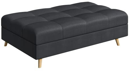 S-Style Möbel Monaco Hocker Skandinavische Moderne Hocker Mikrofaser Stoff Praktisch 118cmx73cmx40cm Vier Beine Beinhöhe 10cm Hochelastischer Polyurethanschaum Farbe Anthrazit