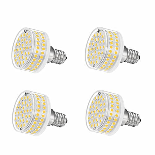 Jiotouhu LED Leuchtmittel E14 9W, Flach Rund, 88 LED-Chips, Ersatz 90W E14 Halogenlampen, 6000K Kaltweiss, 900 LM, 360 Grad Abstrahlwinkel, AC 220-240V, Nicht Dimmbar, 4 Stück