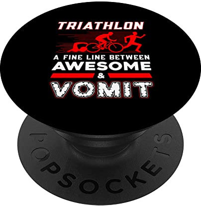 Triathlon Ein feiner Grat zwischen Awesome und Vomit Sports Run PopSockets mit austauschbarem PopGrip