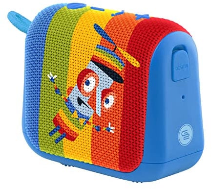 GOGEN Kinder Lautsprecher I Bis zu 12 Stunden Akku I 5W Ausgangsleistung I Bluetooth Box für Kinder I Blau