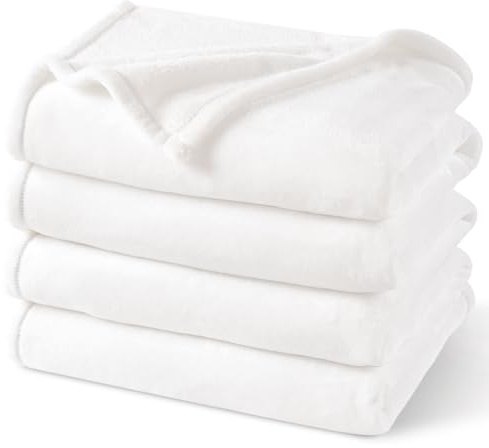 PHF Coperta in pile ultra morbida, super king size, 230 x 270 cm, non perde pelucchi, lussuosa flanella 280 g/m², leggera, per letto, divano, sedia, divano, adatta per tutte le stagioni, bianco