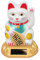 Syrisora Lucky Fortune Cat, Good Luck Gold Waving Cat, Chinese Lucky Cat Decoration, Waving Arm Solar Light Induction Statue Figurine for Home Office Stores Ornements(Blanc)