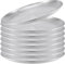 SINJEUN 8 platos llanos de acero inoxidable de 26 cm, platos redondos de doble capa de 10 pulgadas, platos de metal cepillado plateado para camping, comer, barbacoa, filetes, ensalada