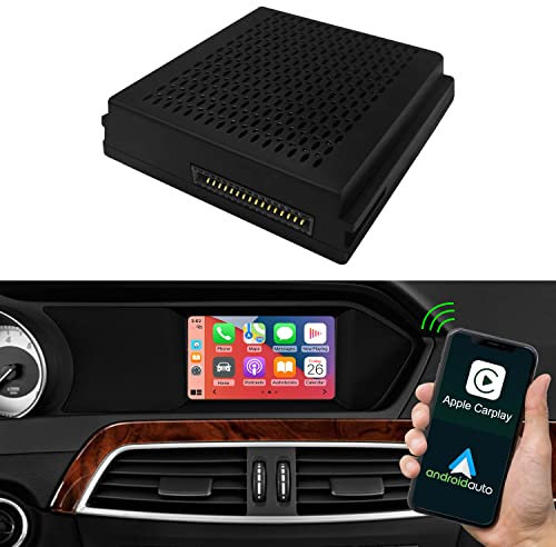 Road Top Wireless Carplay Adapter for Mercedes Benz A/B/C/E/CLA/GLA/GLK/ML/SLD with NTG4.5 System, Fit for Apple Carplay & Android Auto,Bluetooth,Mirroring,Siri Voice, Camera Input