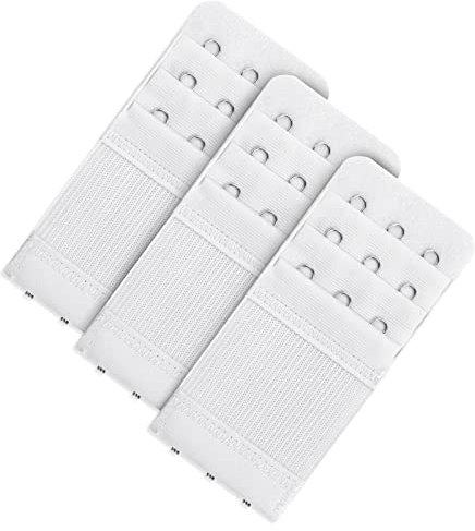 Yolev 3 Stück BH-Verlängerer für Damen 3 Haken 3 Reihen Stretch-Unterwäsche Verlängerungsschnalle Verlängerungsgurt Schwangerschafts Zubehör(weiß)
