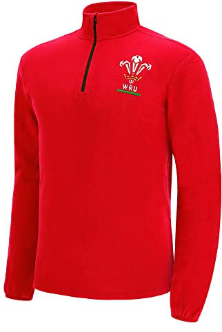 Macron Unisex WRU Merch Ca Groc Rugby-Trikot, Polyester-Baumwolle, Rot/Weiß T-Shirt, 6X-Large