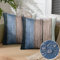 Kissenbezug 40x40 Blau Grau 2er Set Wasserdichte Outdoor Kissenbezug Streifen Kissenbezüge Ombre Ocean Farbtöne Holzstruktur Leinenoptik Kissenhülle für Patio Garten Bauernhaus Draußen Drinnen