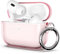 ULAK Cover AirPods Pro 2 1 Trasparente Compatibile con Apple Airpods PRO Seconda Prima Generazione, Custodia Airpods PRO antiurto con supporto per la ricarica wireless e portachiavi, Pink
