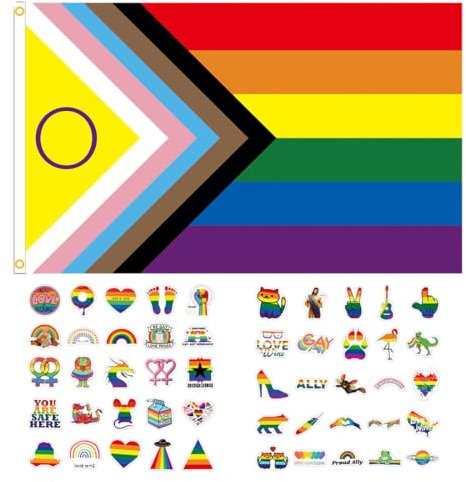 1 pièces Drapeau Progress - 90 x150 cm Drapeau de fierté progressif Drapeau LGBT Polyester léger