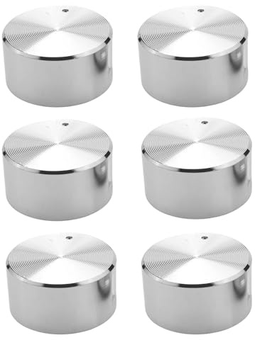 Stove Knob, 6 Pcs 6mm Zinc Alloy Control Knob Oven Switch Universal Gas Stove Control Knobs, D-Shaped Stove Control Knobs Metal Gas Stove Knobs Lgniter Switch for Oven Cooktop Gas Stove (Round)