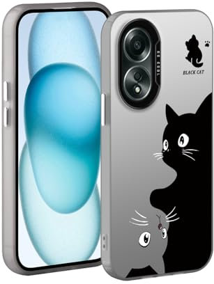 YUXING Cover per Oppo A58 4G - Custodia Telefono Cellulare Sottile Antiurto Motivo Artistico Moda Protezione Bumper Slim Case (Cat)
