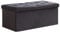 A406 Folding Ottoman Storage Box with Lids Pouffe Seat Stool Foot stool Storage Unit Bench Foot Rest Stool 38cm Grey Black Beige Green (Black-Velvet.76cm)