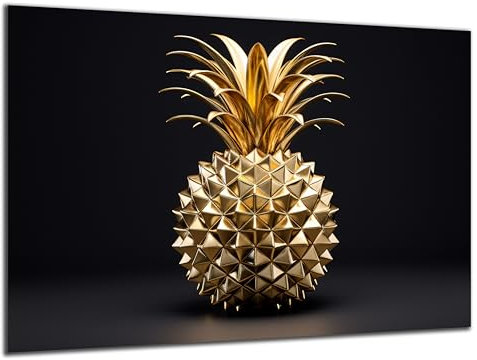 Munera Design - Bild 40x60 - goldene Ananas - Wand-Bilder Küche Ess-Zimmer