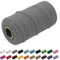 Uiopa Macrame Cord 1.5mm x 100m, Thick Rope Yarn Natural Cotton Cord, 2-Ply Macrame String for DIY Crafts, Plant Hangers, Wall Hangings, Decorations (Gray)